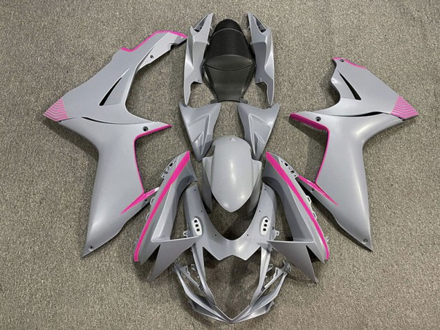 Gris Nardo Mat & Accents Roses 11-24 Suzuki GSXR 600-750 Carénage Moto Gris Nardo Mat & Accents Roses 11-24 Suzuki GSXR 600-750 Carénage Moto