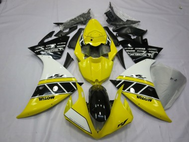 Jaune & Blanc 12-14 Yamaha R1 Carénage Moto