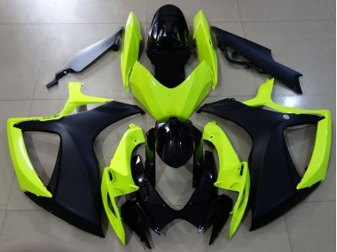Jaune Brillant & Noir 06-07 Suzuki GSXR 600-750 Carénage Moto