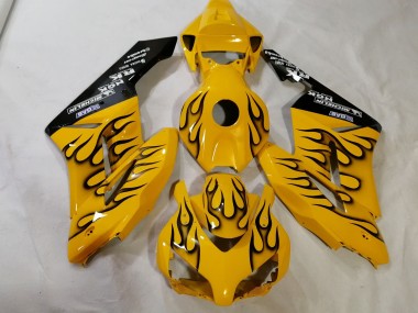 Jaune Personnalisé Flamme 12-16 Honda CBR1000RR Carénage Moto