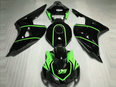 Nero Lucido Alta Visibilità Verde 06-07 Honda CBR1000RR Carénage Moto