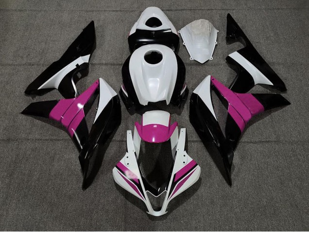 Noir Blanc & Rose 07-08 Honda CBR600RR Carénage Moto Noir Blanc & Rose 07-08 Honda CBR600RR Carénage Moto