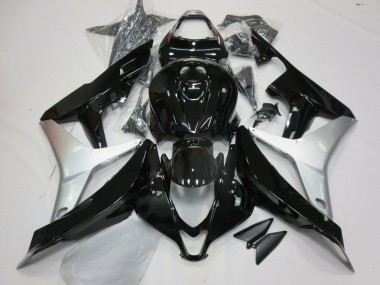 Noir Brillant & Argent 07-08 Honda CBR600RR Carénage Moto