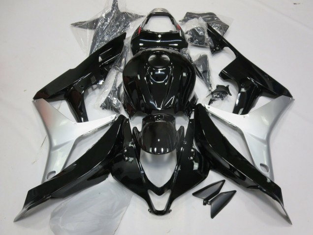 Noir Brillant & Argent 07-08 Honda CBR600RR Carénage Moto Noir Brillant & Argent 07-08 Honda CBR600RR Carénage Moto