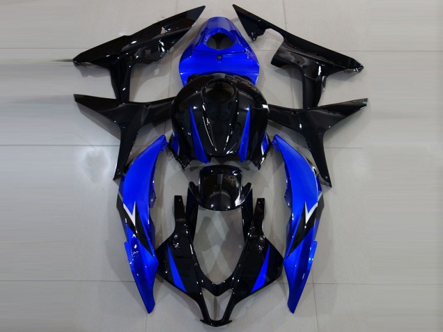 Noir Brillant & Bleu 07-08 Honda CBR600RR Carénage Moto
