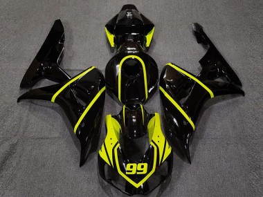 Noir Brillant & Jaune Vif 06-07 Honda CBR1000RR Carénage Moto
