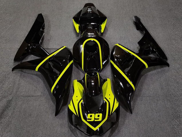 Noir Brillant & Jaune Vif 06-07 Honda CBR1000RR Carénage Moto