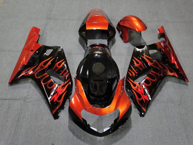 Noir Brillant & Orange 01-03 Suzuki GSXR 600-750 Carénage Moto