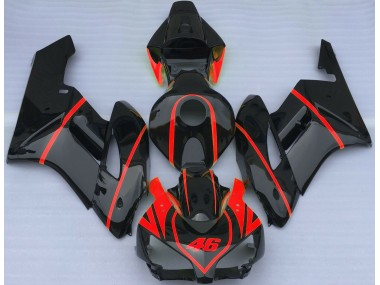 Noir Brillant & Rouge 04-05 Honda CBR1000RR Carénage Moto