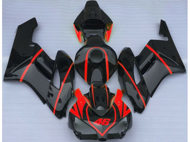 Noir Brillant & Rouge 04-05 Honda CBR1000RR Carénage Moto