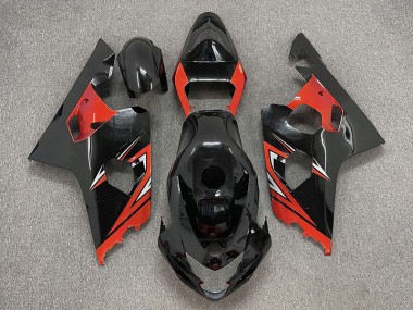 Noir Brillant & Rouge 04-05 Suzuki GSXR 600-750 Carénage Moto