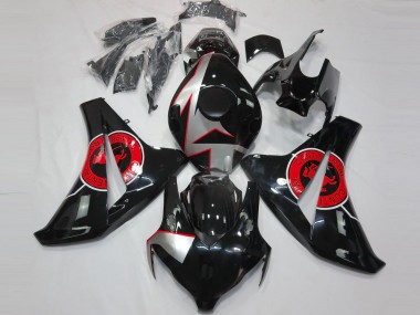 Noir Brillant & Rouge 08-11 Honda CBR1000RR Carénage Moto