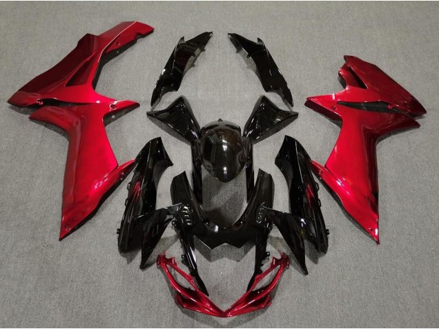 Noir Brillant & Rouge Lave 11-24 Suzuki GSXR 600-750 Carénage Moto