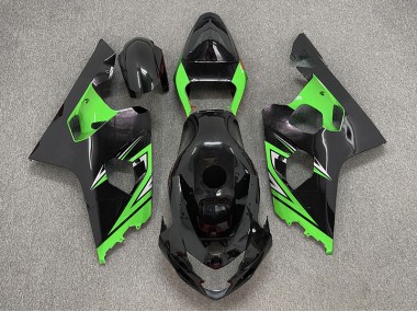 Noir Brillant & Vert 04-05 Suzuki GSXR 600-750 Carénage Moto