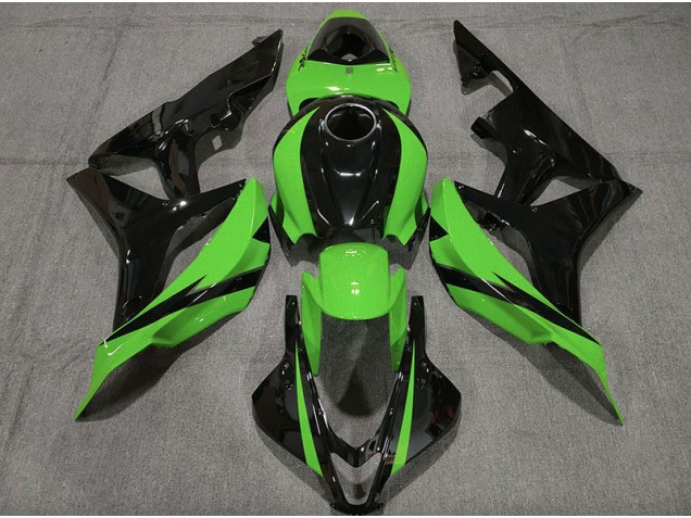 Noir Brillant & Vert 07-08 Honda CBR600RR Carénage Moto Noir Brillant & Vert 07-08 Honda CBR600RR Carénage Moto