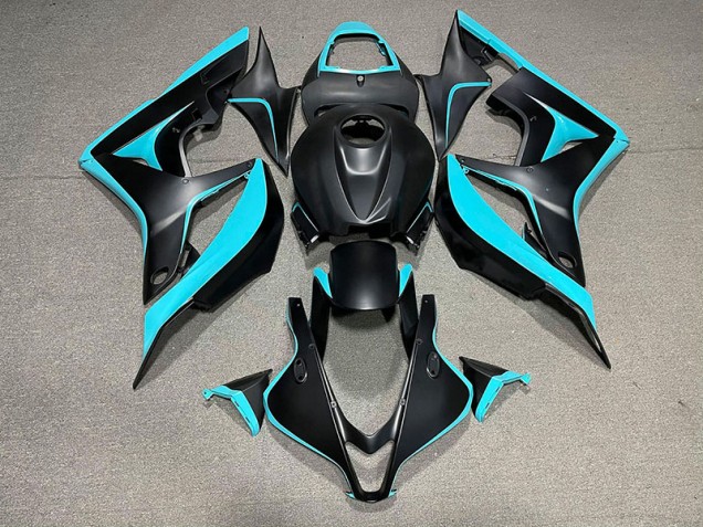 Noir Mat & Cyan 07-08 Honda CBR600RR Carénage Moto