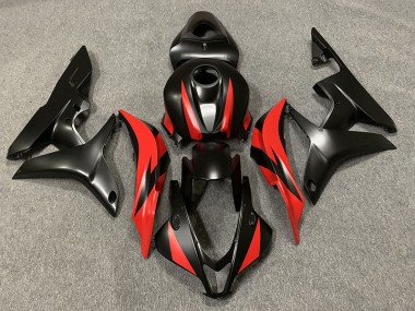 Noir Mat & Rouge 07-08 Honda CBR600RR Carénage Moto
