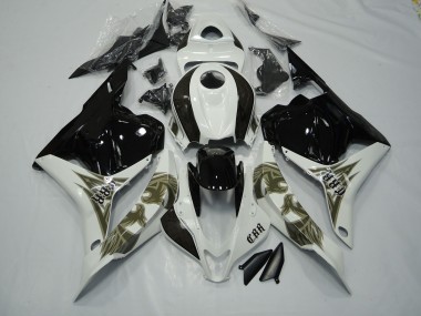 Or Noir & Blanc 09-12 Honda CBR600RR Carénage Moto