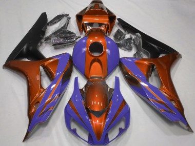 Orange Brillant & Bleu Foncé 06-07 Honda CBR1000RR Carénage Moto