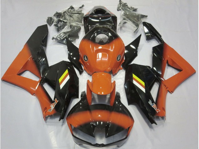 Orange Brillant & Fondu Noir 13-23 Honda CBR600RR Carénage Moto Orange Brillant & Fondu Noir 13-23 Honda CBR600RR Carénage Moto