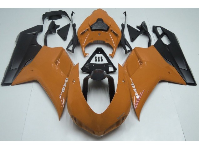 Orange Brillant & Noir 07-14 Ducati 848 1098 1198 Carénage Moto Orange Brillant & Noir 07-14 Ducati 848 1098 1198 Carénage Moto