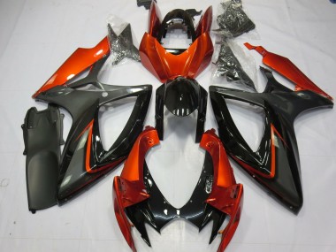 Orange Brûlé & Gris 06-07 Suzuki GSXR 600-750 Carénage Moto