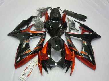 Orange & Noir 06-07 Suzuki GSXR 600-750 Carénage Moto