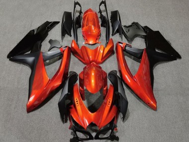 Orange Vif En Noir 08-10 Suzuki GSXR 600-750 Carénage Moto