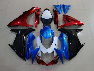 Personnalisé Rouge Noir & Bleu 11-24 Suzuki GSXR 600-750 Carénage Moto