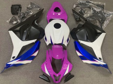 Rose Brillant Blanc & Bleu 09-12 Honda CBR600RR Carénage Moto