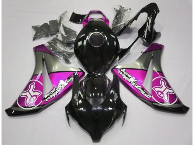Rose Sur Noir Personnalisé 08-11 Honda CBR1000RR Carénage Moto