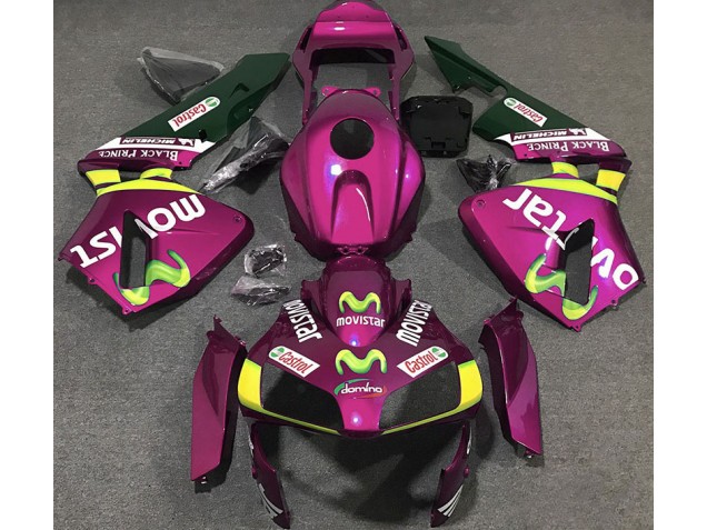 Rose Vif Movistar 03-04 Honda CBR600RR Carénage Moto Rose Vif Movistar 03-04 Honda CBR600RR Carénage Moto