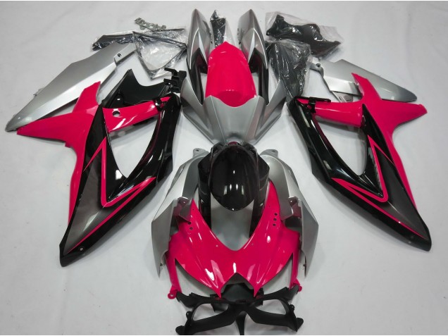 Rouge & Argent 08-10 Suzuki GSXR 600-750 Carénage Moto Rouge & Argent 08-10 Suzuki GSXR 600-750 Carénage Moto