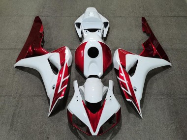 Rouge Bonbon & Blanc 06-07 Honda CBR1000RR Carénage Moto