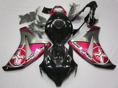 Rouge Bonbon Sur Noir Personnalisé 08-11 Honda CBR1000RR Carénage Moto