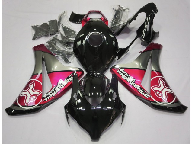 Rouge Bonbon Sur Noir Personnalisé 08-11 Honda CBR1000RR Carénage Moto Rouge Bonbon Sur Noir Personnalisé 08-11 Honda CBR1000RR Carénage Moto