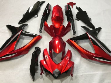 Rouge Brillant 08-10 Suzuki GSXR 600-750 Carénage Moto