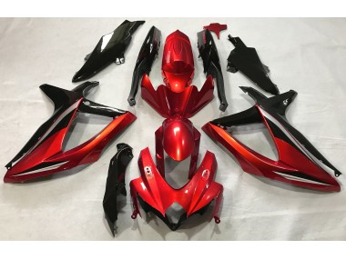 Rouge Brillant 08-10 Suzuki GSXR 600-750 Carénage Moto