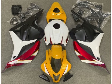 Rouge Brillant Blanc & Jaune 09-12 Honda CBR600RR Carénage Moto