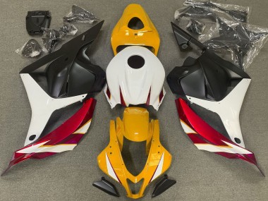 Rouge Brillant Blanc & Jaune 09-12 Honda CBR600RR Carénage Moto