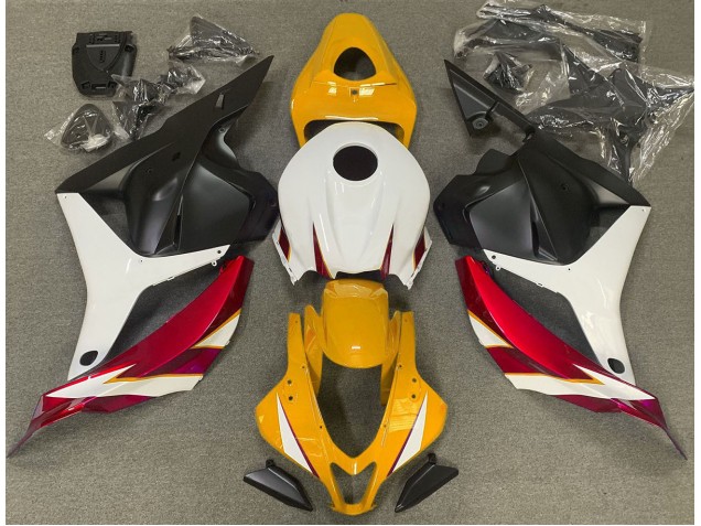 Rouge Brillant Blanc & Jaune 09-12 Honda CBR600RR Carénage Moto