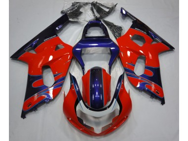 Rouge Brillant & Bleu 01-03 Suzuki GSXR 600-750 Carénage Moto