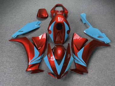 Rouge Brillant & Bleu Clair 12-16 Honda CBR1000RR Carénage Moto