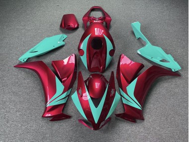 Rouge Brillant & Bleu Sarcelle 12-16 Honda CBR1000RR Carénage Moto