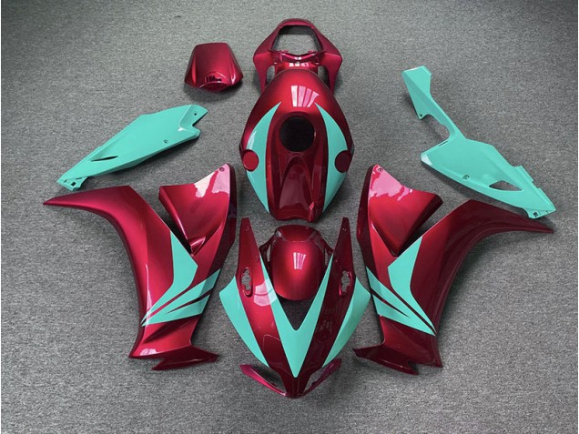 Rouge Brillant & Bleu Sarcelle 12-16 Honda CBR1000RR Carénage Moto Rouge Brillant & Bleu Sarcelle 12-16 Honda CBR1000RR Carénage Moto