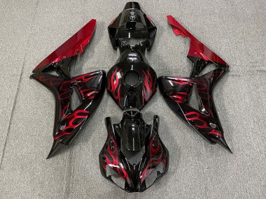 Rouge Brillant Flamme 06-07 Honda CBR1000RR Carénage Moto