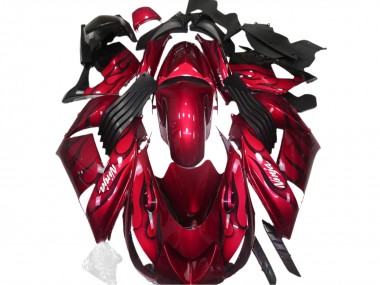Rouge Brillant & Flamme 06-11 Kawasaki ZX14R Carénage Moto