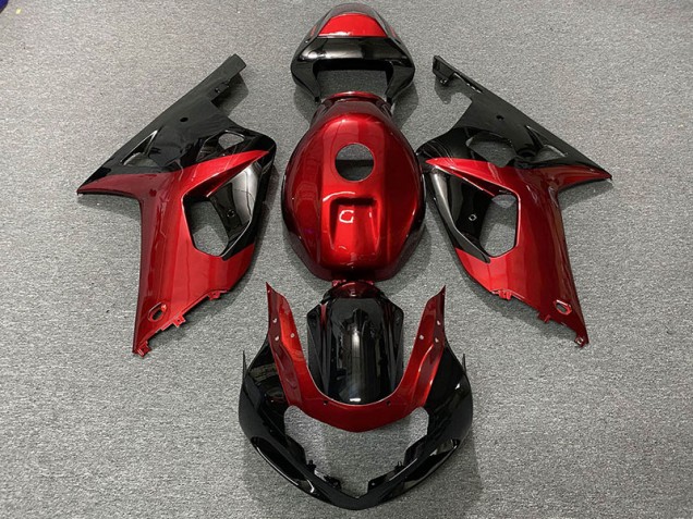 Rouge Brillant & Noir 01-03 Suzuki GSXR 600-750 Carénage Moto