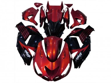 Rouge Brillant & Noir 06-11 Kawasaki ZX14R Carénage Moto