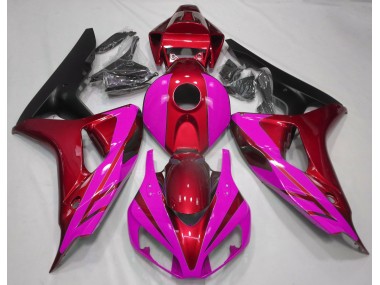 Rouge Brillant & Rose 06-07 Honda CBR1000RR Carénage Moto
